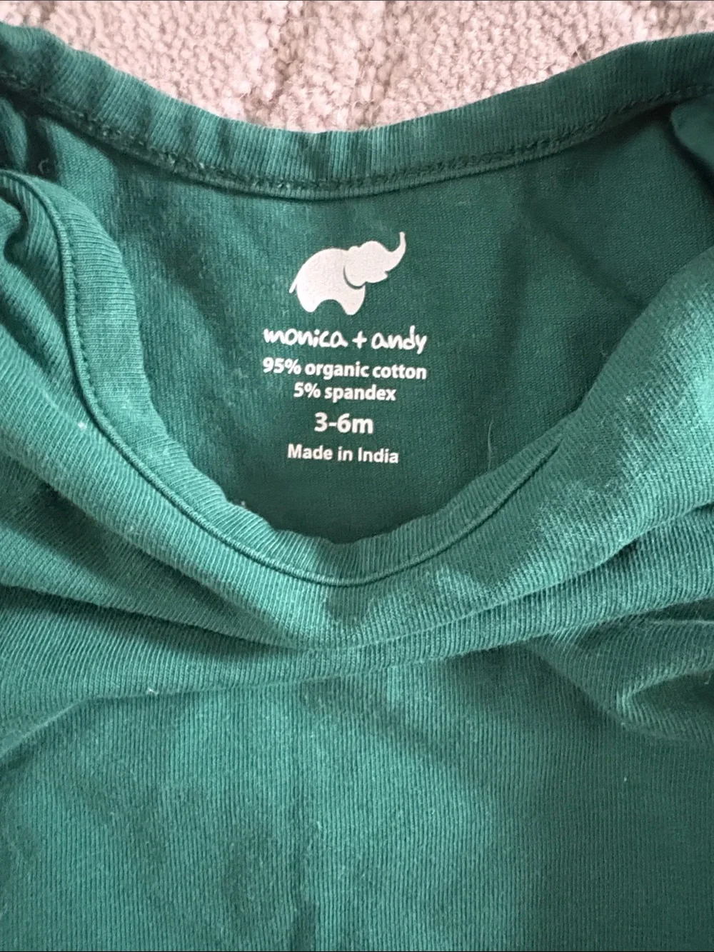Long-Sleeve Emerald Green Baby One-Piece with Matching Knot Hat
